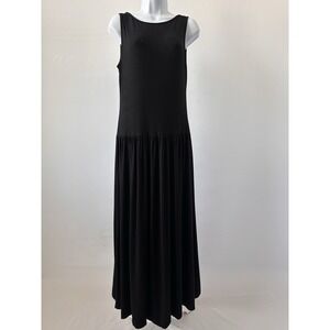 See You Monday Maxi Dress Women XL Black Scoop Back Travel Beach Vacation (b60)